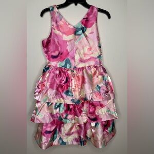 AMY BYER FLORAL TIERED DRESS